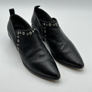 Rebecca Minkoff Annette Grommet Bootie Soft Pebble Grain Leather Slip On 7.5